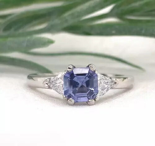プラチナ 0.88カラット 天然セイロンブルーサファイア&ダイヤモンドリング(#J7172)