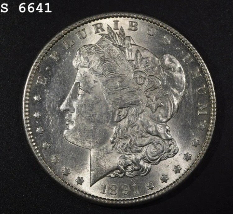 1891-S モルガン銀貨「CH BU」*1点目以降送料無料*