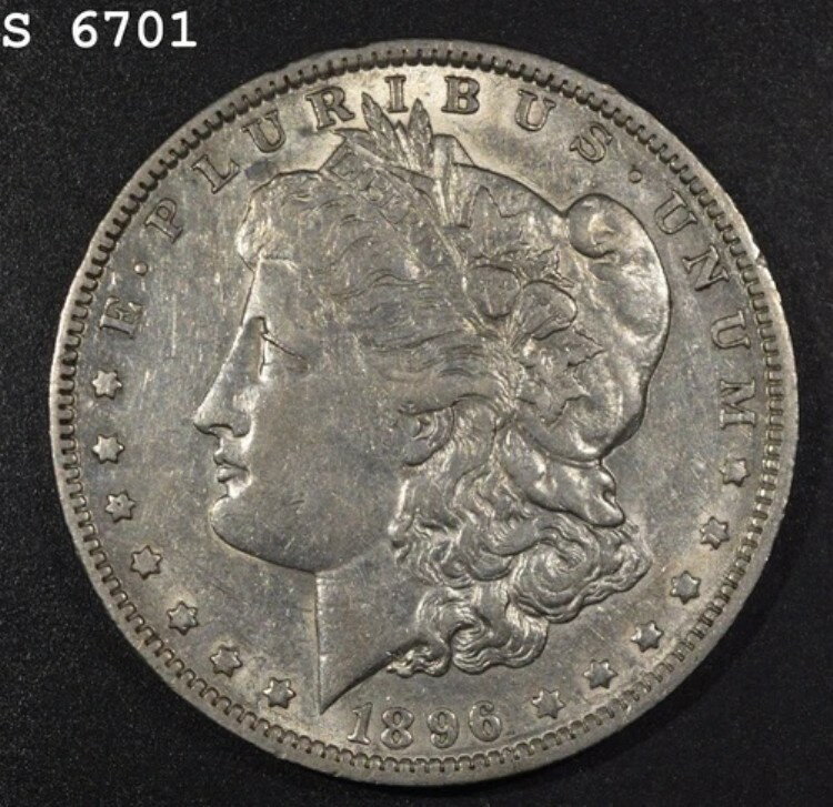 1896-O モルガン銀貨「AU+」*2点目以降は送料無料*