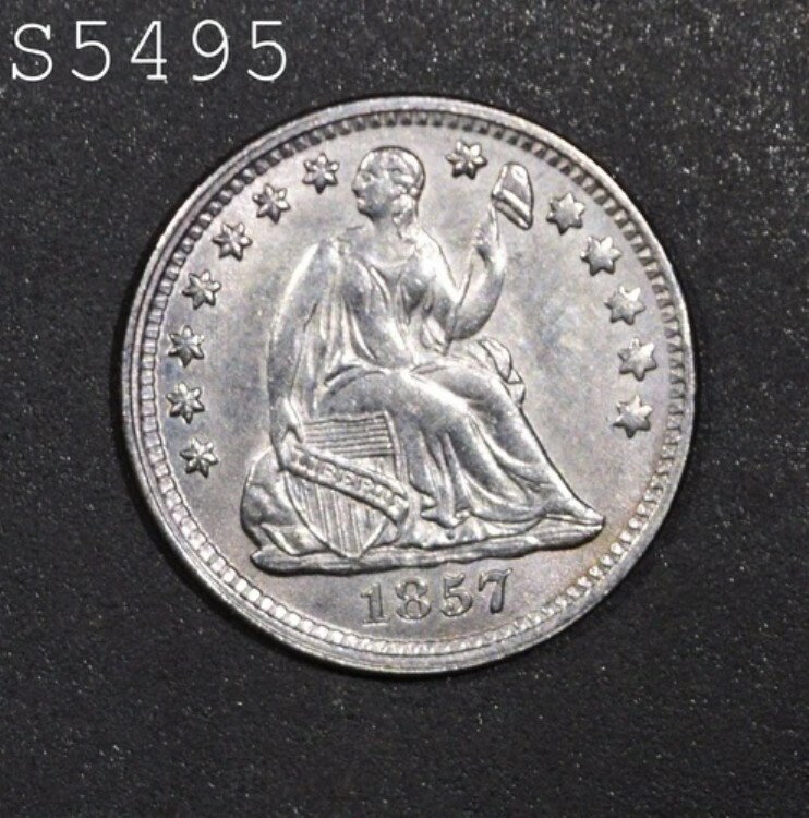 1857年 リバティ・シーテッド・ハーフダイム「チョイスBU」*1点目以降はSH無料*
