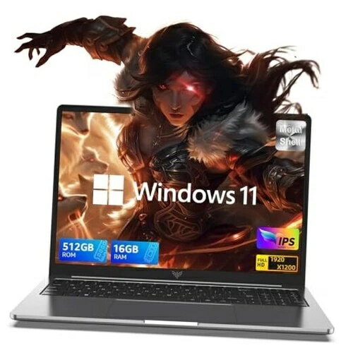 16.0インチ ゲーミングノートパソコン、16GB DDR4 512GB SSD ノートパソコン、シルバーグレー