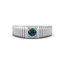 ロンドンブルートパーズ 0.25カラット リブシャンク ソリティア プロングセット メンズ バンド JP:343286