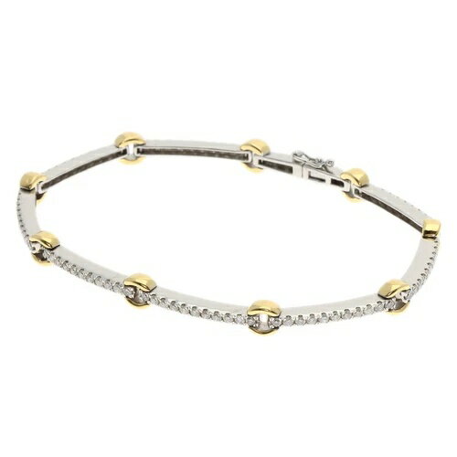2.03ct ダイヤモンドブレスレット K18ホワイトゴールド 18Kイエローゴールド 11.9g
