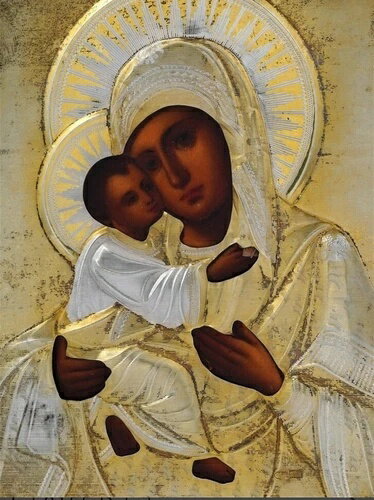 アンティーク 84 シルバー 19 セント ロシア ウラジミールのイコンとキオット ボックス フレーム