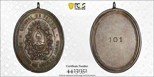 ヴィンテージ ブエノスアイレス ソリッド シルバー 警察バッジ #10...(3)