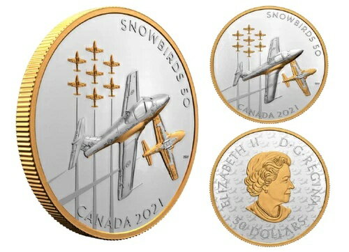 2021年 50ドル 純銀貨 スノーバード：カナダの遺産