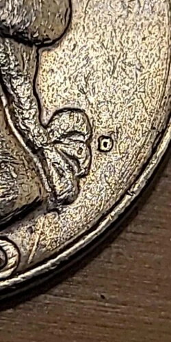 1970年米国クォーター硬貨、染料クラックあり