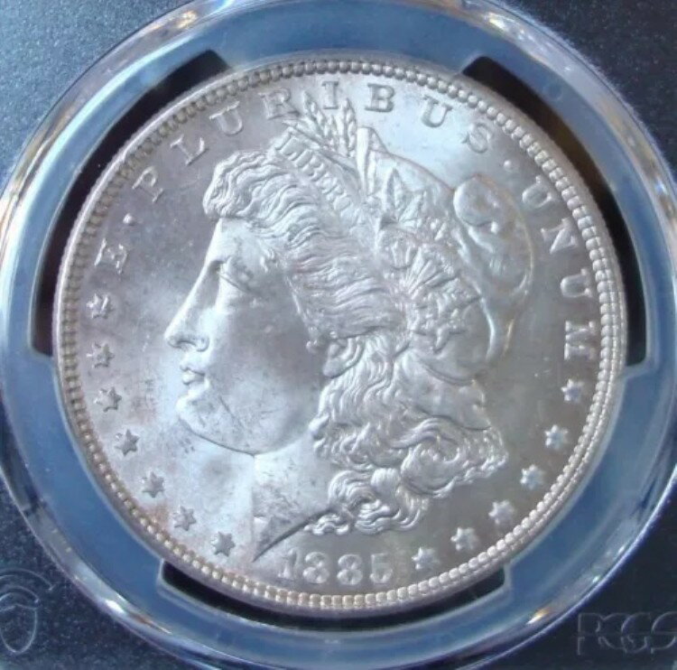 WORLD RESOURCE【KING店】の1885年モルガン銀貨 - PCGS MS 65 - ゴールドシールド｜アングル2