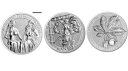 2021年 ゲルマニア 銀貨3枚セット 寓意像1枚、ゲルマニア夫人1枚、栗の葉1枚