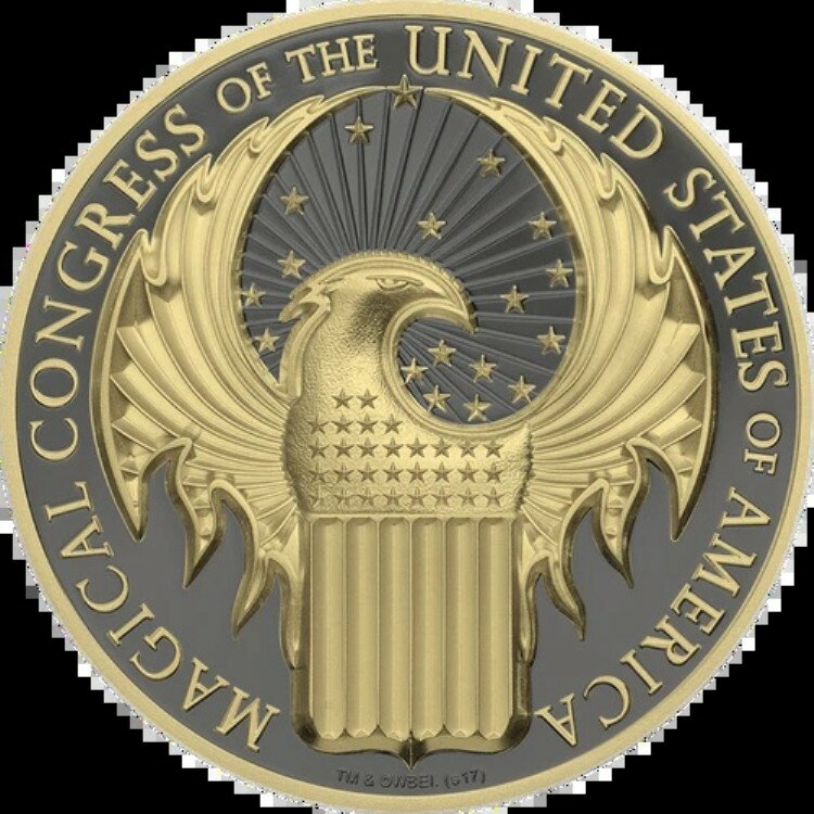 クック島 2017 $5 - マジカル・コングレス・オブ・ザ・USA - ゴールデンリング - 1オンス シルバーコイン -