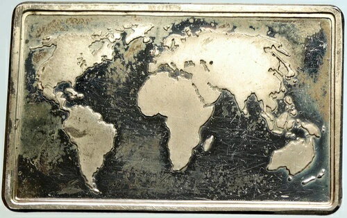 イタリア ローマ イタリア銀行 ラヴォーロ 世界地図 プルーフ BNL シルバー BAR メダル i104865