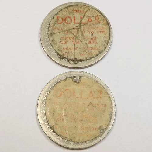 1895年と1887年 パレス・スパンコール・シアター・テキサス広告銀モルガンドル 42902J