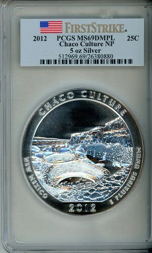 2012年 チャコカルチャー NP アメリカ 美しい5オンス シルバー PCGS MS69 DMPL ファーストストライク(3)