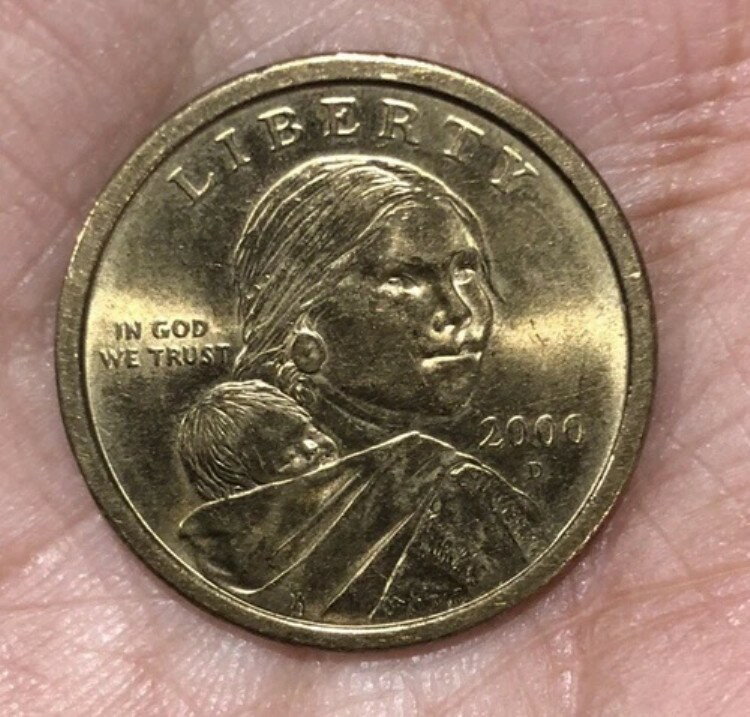 2000 D - サカガウィア 1ドル硬貨 米国リバティ ゴールドカラー