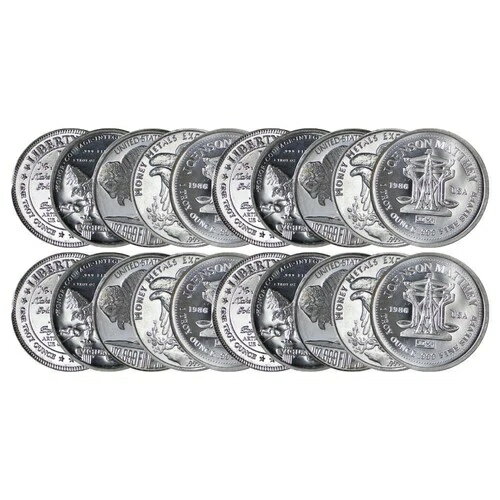 1オンス シルバーラウンド（状態は様々、ミント状態は問いません - 20枚セット）ランダムブランド(3)