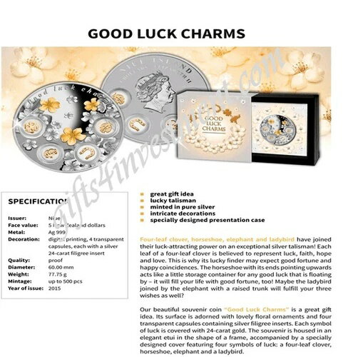 幸運のお守り 77.75 gr .999 純銀コイン ? 発行枚数: 500(3)