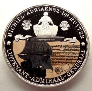オランダ ミヒール・デ・ロイテル 私掠船長 1637年 BU プルーフカラーメダル B20