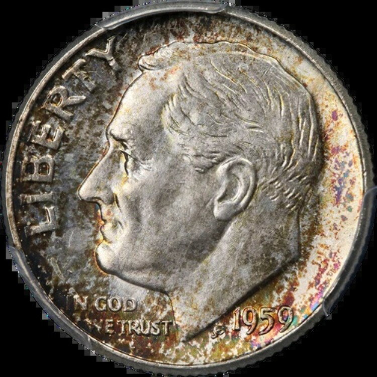 1959-P ルーズベルト ダイム PCGS MS66 FB