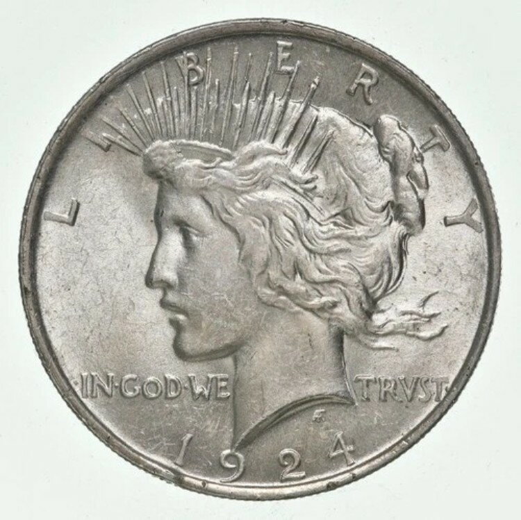 楽天WORLD RESOURCE【KING店】（1） 1924年オーストラリアドル 1ドル ピースシルバー 光沢あり ほぼ新品 90％ まとめ買いでお得