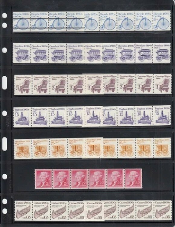 VARIO 7S ブラック スタンプ用ポケットストリップ 7枚入り 3/4リングバインダー対応 20ページ 4パック