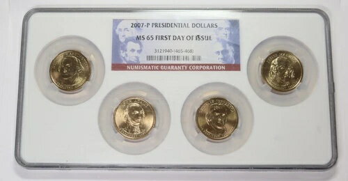 2007 P NGC MS65 BU - 米国造幣局 大統領ドル硬貨4枚セット #49039V