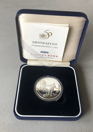 ノルウェー 50クローネ シルバー プルーフ 1995年 国連50周年記念 - トリグヴェ・リー