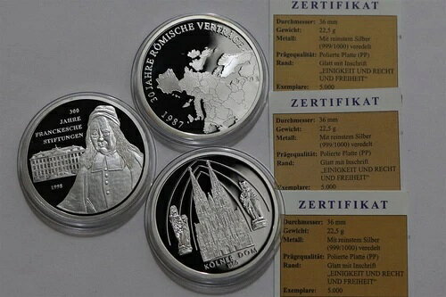 ?? ???? GERMANY FEDERAL 3 SILVER PLATED PROOF MEDALS LOT WITH COA B62 #16 CG47商品について認証 未認証グレード 未評価注意事項※以下の注意事項をご理解のうえ、ご購入ください■ 鑑定済みコイン・紙幣について各種コイン・紙幣の鑑定機関（NGC、PCGS、PMGなど）は、収集品の真贋鑑定およびグレーディングを行う専門機関です。鑑定後の商品は、専用ケース（スラブ）に封入され、状態を示すグレードが付与されます。■ グレードについてグレードはコイン・紙幣自体の状態を評価するものであり、ケース自体の品質や状態を保証するものではありません。製造・輸送時の影響により、以下のような状態が発生する場合がございます。- 軽微なスレ傷・拭き傷（特に光の角度で見えるもの）- ケース内部のホコリ・小さな異物（鑑定機関の検品基準を満たしている場合）- ラベルのズレ・わずかな傾きこれらは鑑定機関の基準内であり、返品・交換の対象とはなりませんのでご了承ください。■ ラベルの種類について各鑑定機関では、コイン・紙幣の状態や鑑定の結果に応じて異なるラベルが付与されます。- 通常ラベル（Standard/Regular）：一般的なグレード付き鑑定済みコイン・紙幣- オーセンティック（Authentic）：グレードなしで真贋のみ保証- 詳細グレード（Details）：クリーニング跡やエッジのダメージがあるが本物と認定- 特別ラベル（Special Label）：記念版や特定のデザインの限定ラベル - 例：NGC「Early Releases」「First Releases」、PCGS「First Strike」 などグレードやラベルの種類は、商品画像および説明文をご確認のうえ、ご購入ください。■ 在庫状況について当店の商品は海外から取り寄せております。ご購入のタイミングによっては在庫切れとなる場合がございます。その際はご連絡のうえ、ご注文をキャンセルさせていただく場合がございますので、あらかじめご了承ください。■ ご注文後のキャンセルについてご注文と同時に商品のお取り寄せを開始するため、お客様都合によるキャンセルは承っておりません。■ 配送についてお届けまでに通常2〜3週間ほどかかります。海外の祝日や天候、税関手続きにより通常より配送が遅れる可能性がございます。■ 保証について商品説明に英語で「保証（warranty）」と記載があっても、日本国内では適用されませんのでご了承ください。 当店では、商品到着後7日以内の初期不良に限り、対応させていただきます。 （返品規約の詳細については、楽天市場内の会社概要欄下部をご参照ください。）■ 商品の色・素材感について撮影環境やモニター設定により、実際の商品と色味や質感が異なる場合がございます。■ 価格変動について希少性の高い商品は市場価格の変動により、追加料金をお願いする場合がございます。追加料金に同意いただけない場合には、ご注文のキャンセルが可能ですので、ご安心ください。■ その他サービスについて海外製品の輸入代行も承っております。ショップに掲載されていない商品でもお探し可能ですので、お気軽にご相談ください。尚、業者販売（業販）や複数購入の場合、割引対応も可能です。ご希望の方はお問い合わせください。