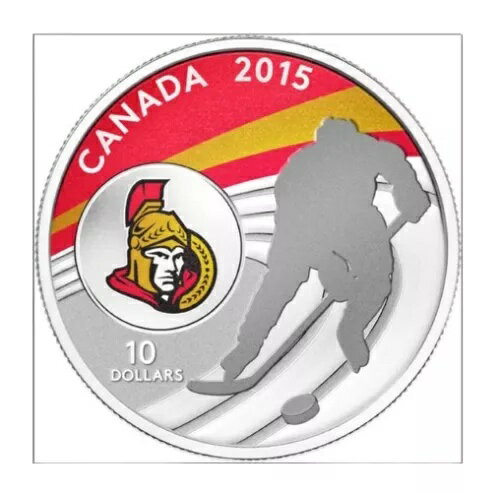 2015年カナダ10ドル純銀貨 - NHLチーム：オタワ・セネターズ