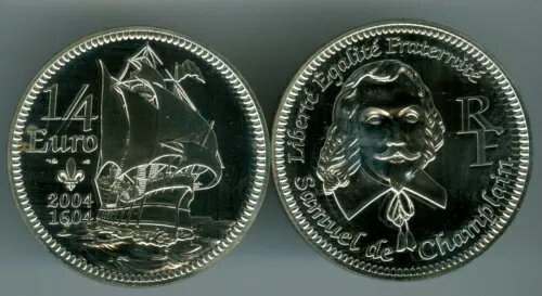 2004年 フランス シルバー 1/4ユーロ フランス人入植地私設 SP プルーフ