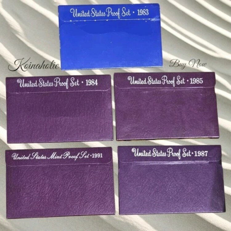 1983年、1984年、1985年、1987年、1991年米国造幣局プルーフセット（5枚セット）保管庫から取り出し(3)