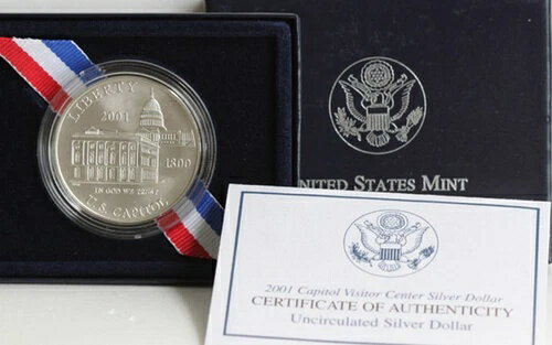 2001年 P BU シルバードル記念議事堂訪問者未流通米国造幣局セット(3)