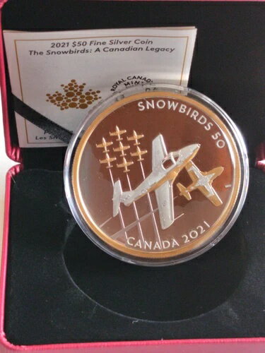 2021年 50ドル 純銀貨 スノーバード：カナダの遺産 5オンス 純銀