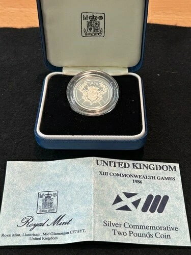 楽天WORLD RESOURCE【KING店】1986年 第13回コモンウェルスゲームズ スコットランド 記念 英国 2ポンド銀貨