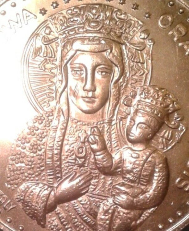 バチカン市国イタリア ヨハネス・パウルス2世 マリア・チェンストホヴァ 銀貨トークン 1983年。