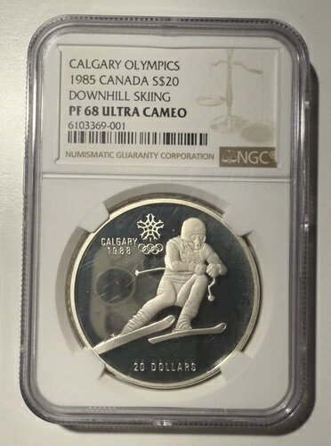 1985ǯʥ 20ɥ ץ롼 1988ǯԥå ҥ륹 0.925 (34.107 g) NGC PF68