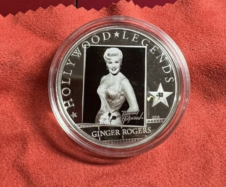 2010年 クック諸島 5ドル ハリウッドレジェンド ジンジャーロジャース 25グラム シルバープルーフ - B1..