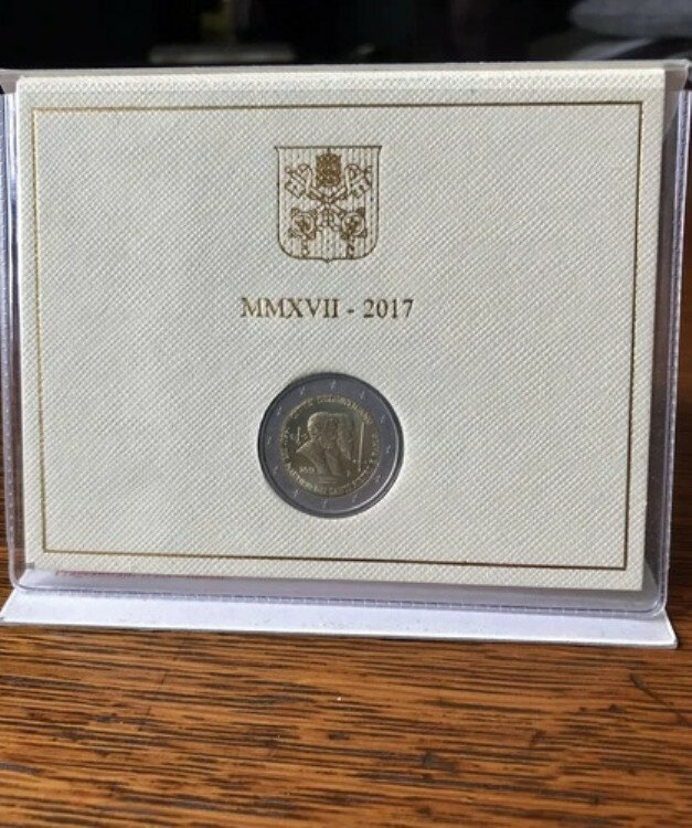 2017年バチカン第2ユーロ二金貨殉教聖ペテロと聖パウロ、フランシスコ教皇