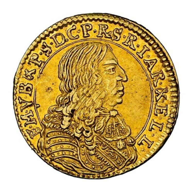 1675年、バイエルン選帝侯領、フェルディナント・マリア。グルデン金貨(3.14グラム)NGC AU55!