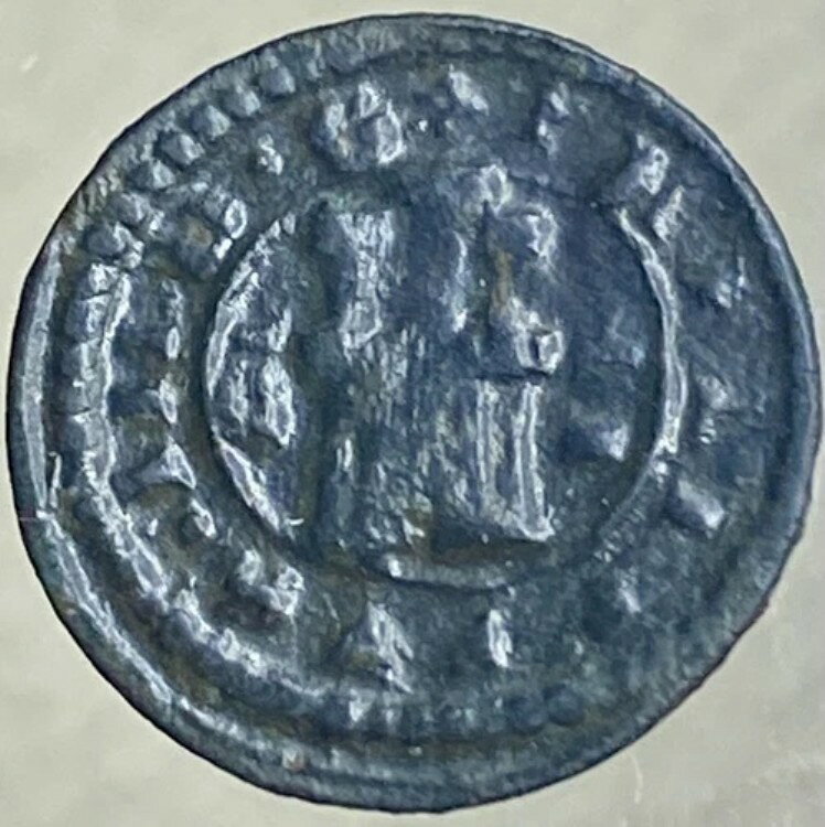 1610年コイン スペイン 2 マラベディス 国王フィリップ3世 希少日付 城のライオン