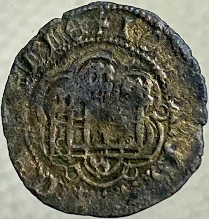 中世のコイン 1400-1406 カスティーリャ・レオン王国 希少 1400年代 ブランカ城