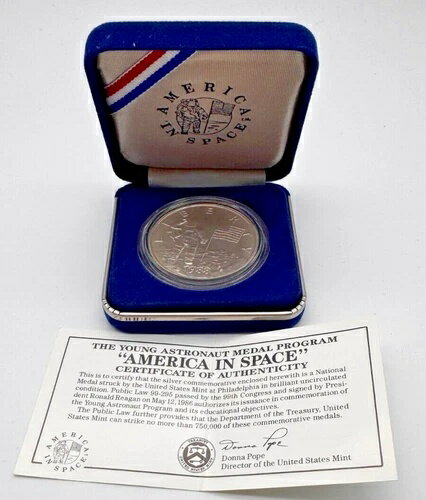 1988年 アメリカ宇宙青年宇宙飛行士銀メダル 約39mm - 希少