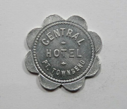 ワシントン州ポートタウンゼント セントラルホテル スカロップ型 5セントトークン XXX レア