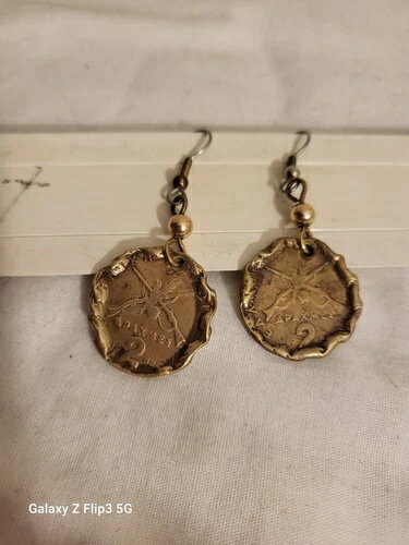 希少 1980年 2 APAXMAI ギリシャコイン 良好な状態 イヤリング