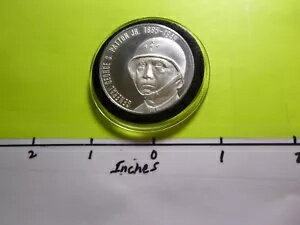 ジョージ・パットン 戦車将軍 第二次世界大戦指揮官 騎兵隊装甲 希少シルバーコイン ラウンド #B