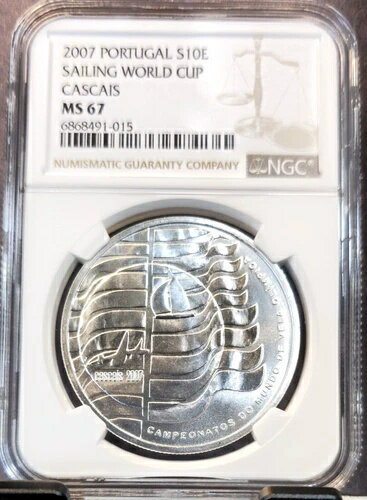 2007 ポルトガル シルバー 10 ユーロセーリングワールドカップ カスカイス NGC MS 67 レア トップポップ