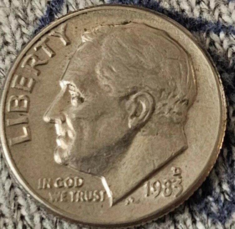 1983年 希少 D.D ミント マーク・ルーズベルト ダイム、フルバンド、美しいコイン、コレクターズアイテム