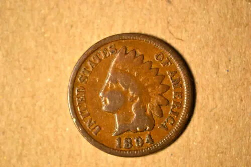 1894/1894年インディアンヘッドセント - チョコレートブラウンVG。希少！