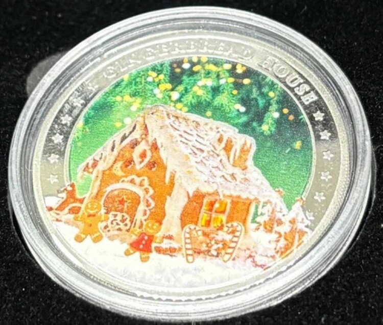 2022年 フィジー ジンジャーブレッドハウス カラーライズ 1オンス シルバー プルーフコイン 限定999枚