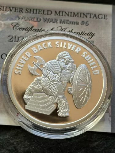 2021年 銀裏地 銀盾 世界大戦 MEme #6 999 銀盾メダル COA