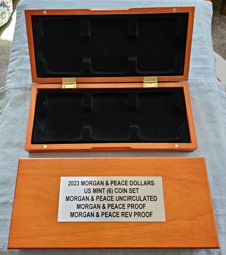 2023年 モーガン＆ピース ドル 6枚セット 木製ディスプレイ 額縁付き (コインなし)